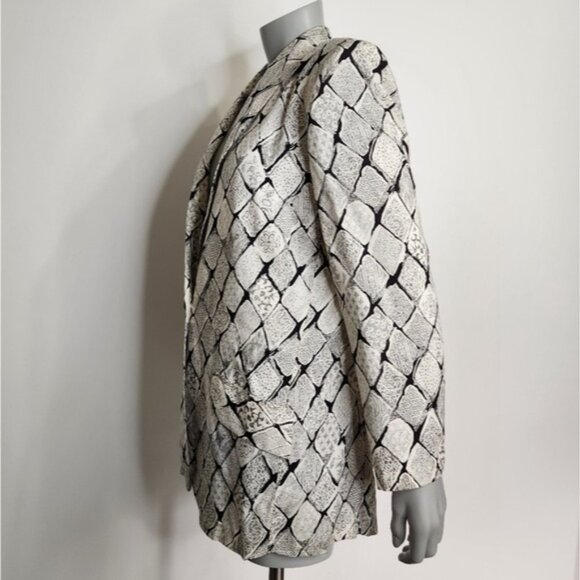 SOLD Vintage "Les Modes Jolibel" White Diamond 1 Button Blazer Plus Size 14 - Picture 4 of 13